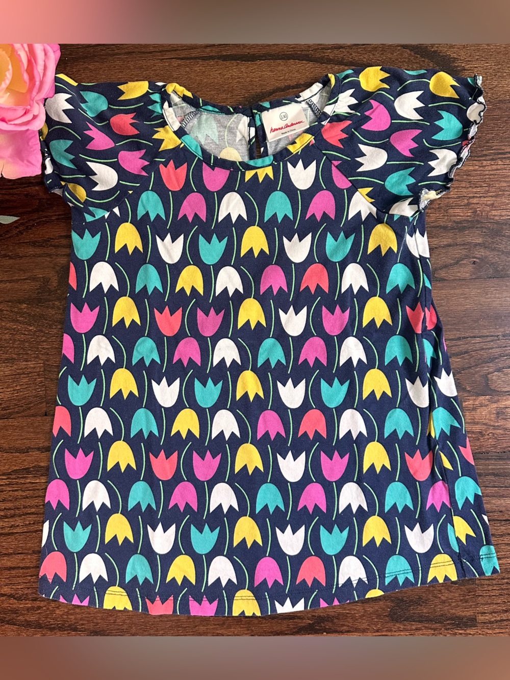 Hanna Andersson short sleeved tulip top, size 130/8US